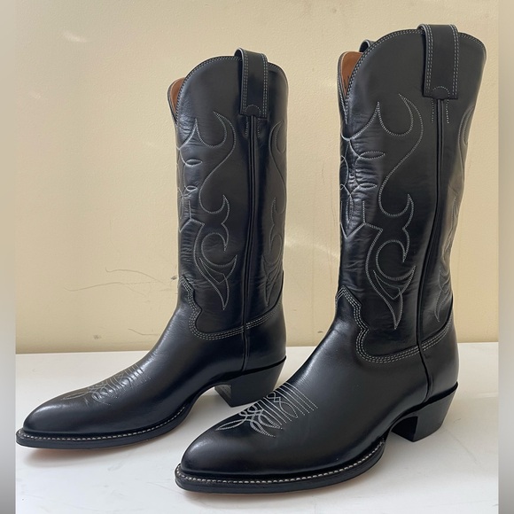 NWT Alberta Boot Black Cowhide Leather Cowboy Western Boots Women Size 10 US - Picture 1 of 8